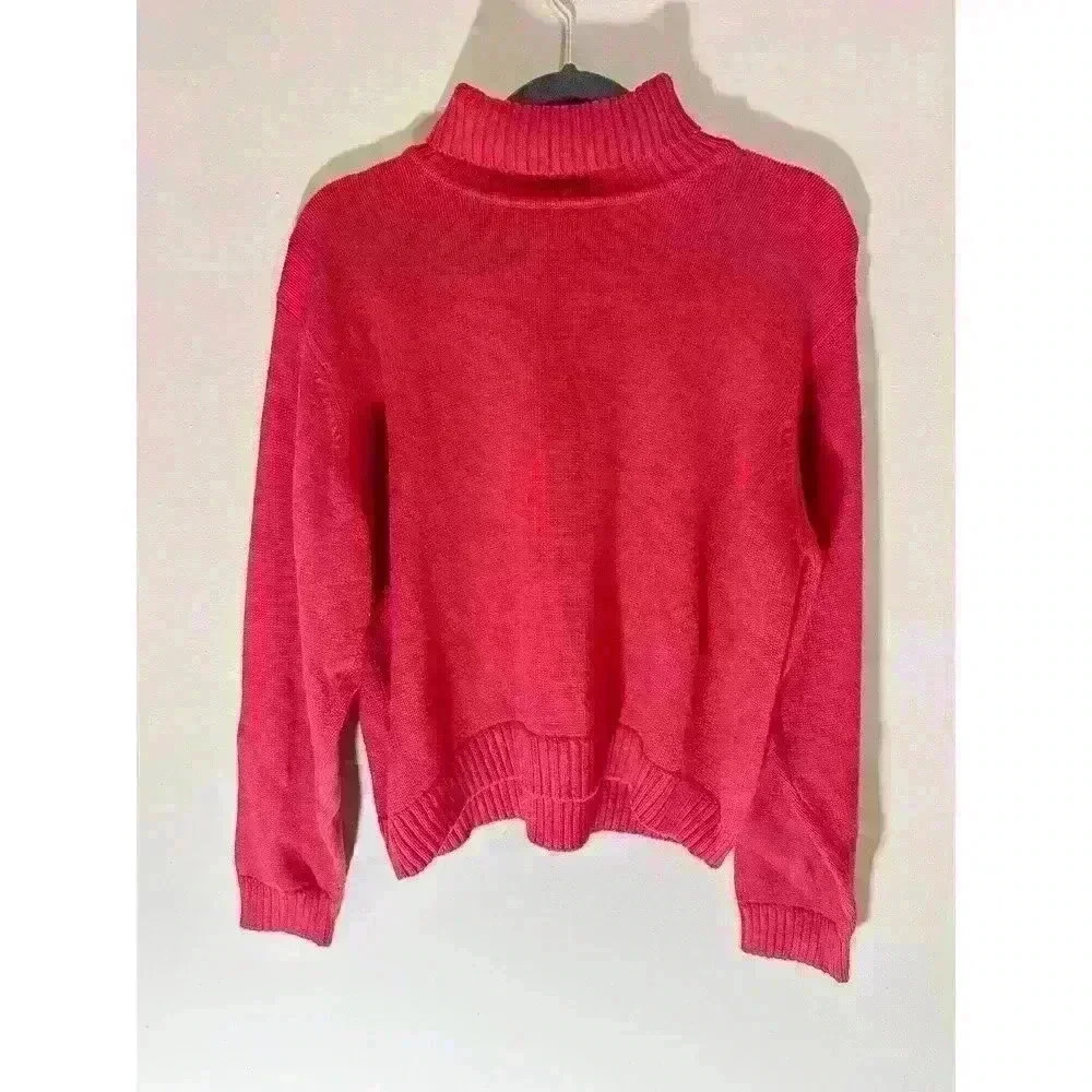 Talbots Petites, Womens Size Petite Large, Red Turtleneck Sweater